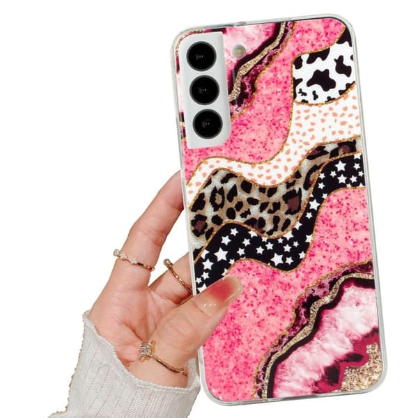 Deco Samsung Galaxy S22 Plus Etui - Rosa / Cow Pink