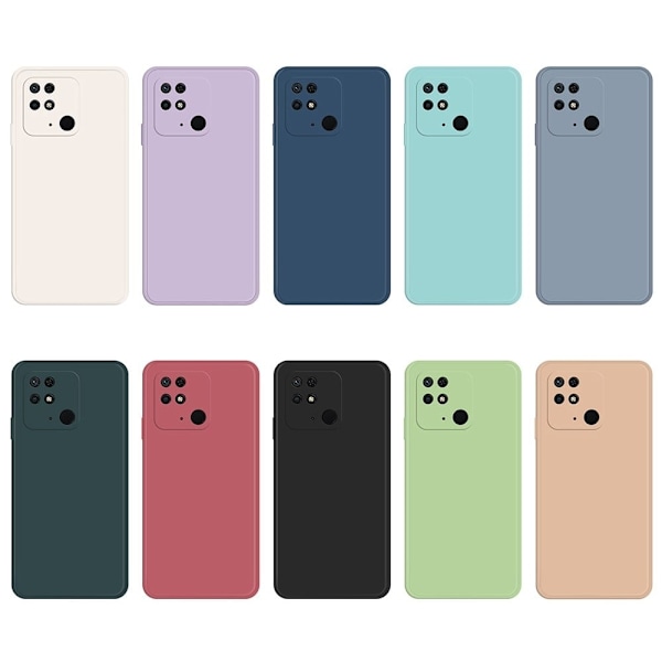 Avfasat gummerat anti-droppskydd för Xiaomi Redmi 10C - Röd Röd