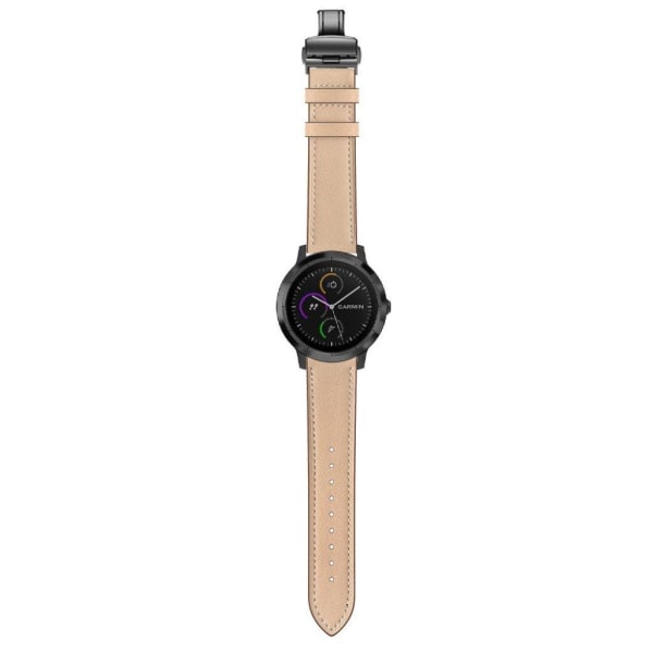 Garmin Vivoactive 3 / Vivomove HR nahkainen ranneke - Musta / Aprikoosi Blue