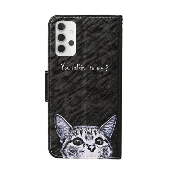 Wonderland Samsung Galaxy A32 Flip etui - Kat og letters Black
