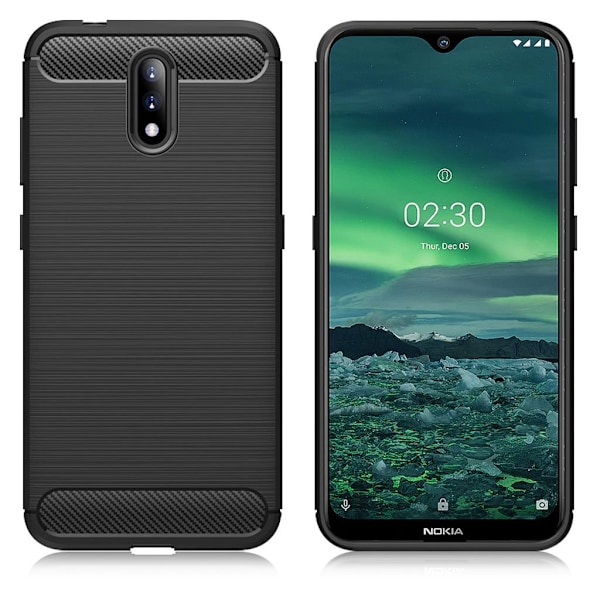 Carbon Flex cover - Nokia 2.3 - Sort Black