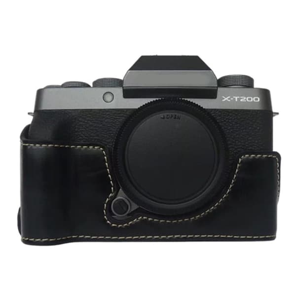 Fujifilm X-T200 læder cover til halv krop - Sort Black