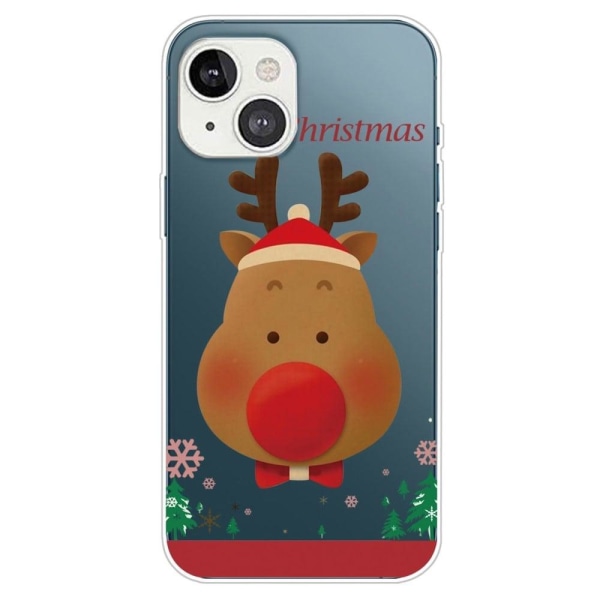 iPhone 14 Plus taske med trykt julemønster Blødt, fleksibelt og Red