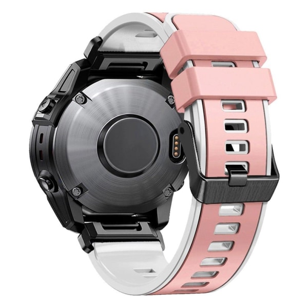 Dual-color silicone watch strap for Garmin Watch - Pink / White Rosa