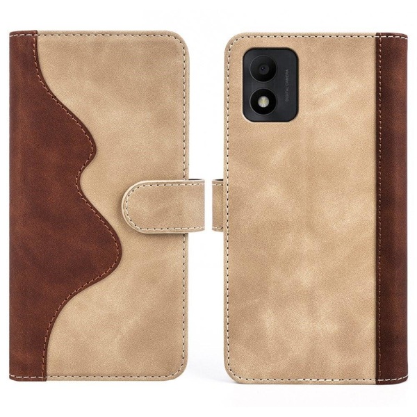 Two-color Leather Läppäkotelo For Alcatel 1b (2022) - Keltainen Yellow