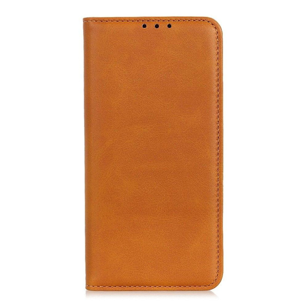 Lompakko-style Aitoa Nahkaa Läppäkotelo For Samsung Galaxy A04e - Ruskea Brown
