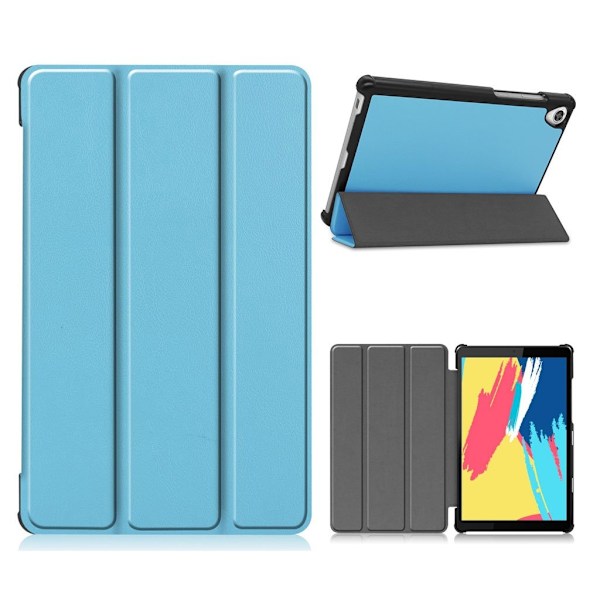 Lenovo Tab M8 coolt trefaldigt flipfodral i läder - Baby Blå Blå