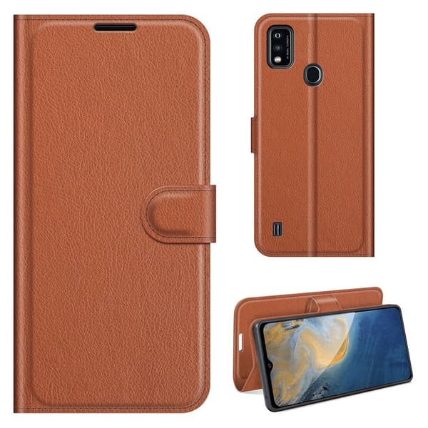Classic ZTE Blade A51 flip etui - Brun Brown