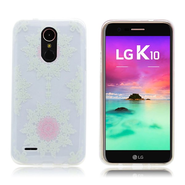 LG K10 2017 gel-etui med mønster - Blomstermønster White