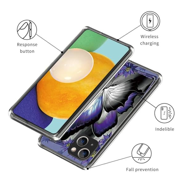 Deco iPhone 15 Plus kotelot - Violetti Perhonen Purple