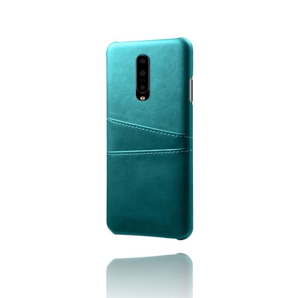 OnePlus 7 Pro dobbelt kortholder læder etui - Babyblå Blue
