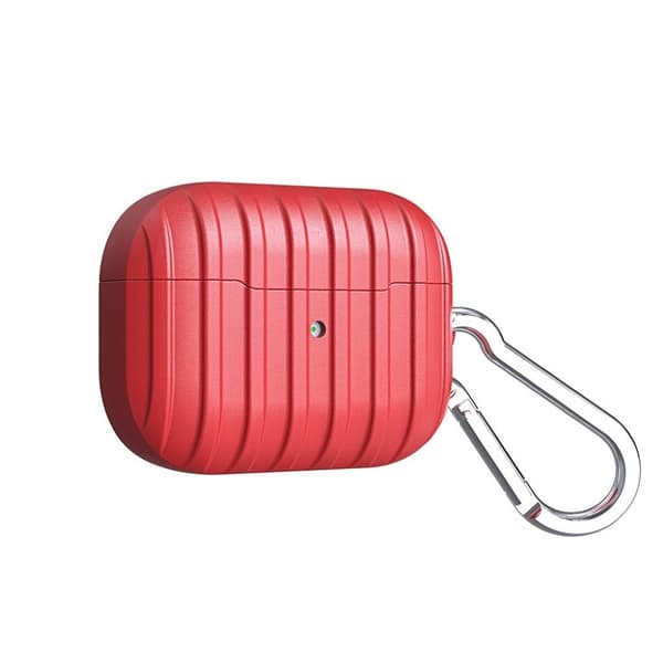 Airpods Pro 3D-etui med vertikale striper - Rød Red