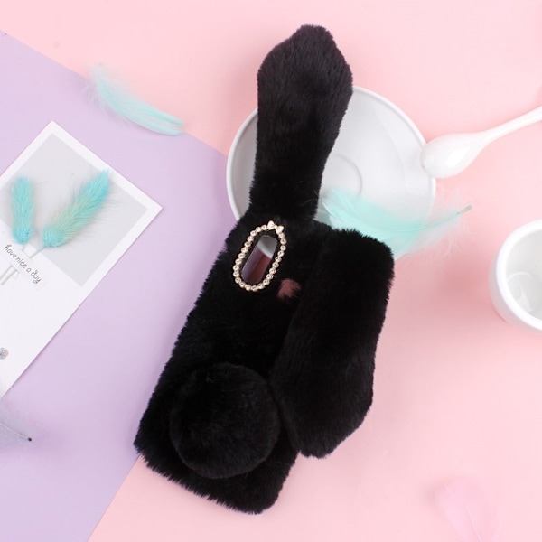 Fluffy Rabbit Samsung Galaxy A20e skal - Svart Svart