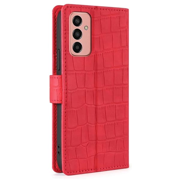 Læretui med Krokodille Tekstur til Samsung Galaxy M13 4g - Rød Red