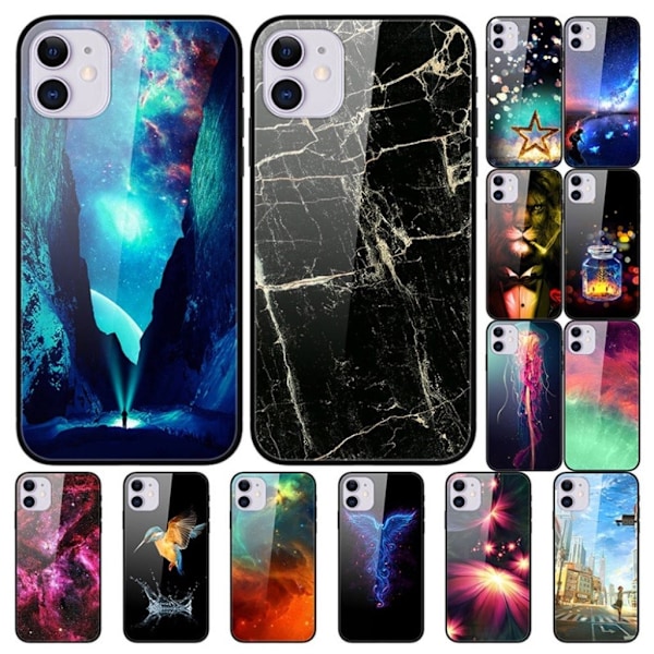 Fantasy iPhone 12 Pro / iPhone 12 skal - Blå Blommor Blå