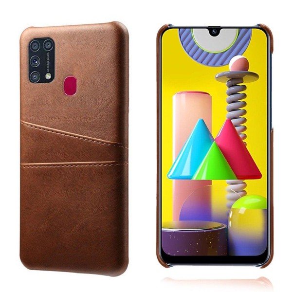 Dual Card kuoret - Samsung Galaxy M31 - Ruskea Brown