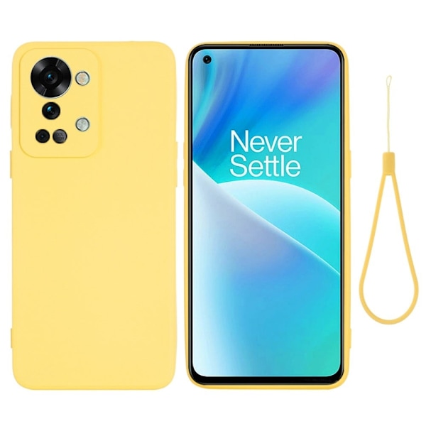 Matt OnePlus Nord 2T skal av flytande silikon - Gul Gul