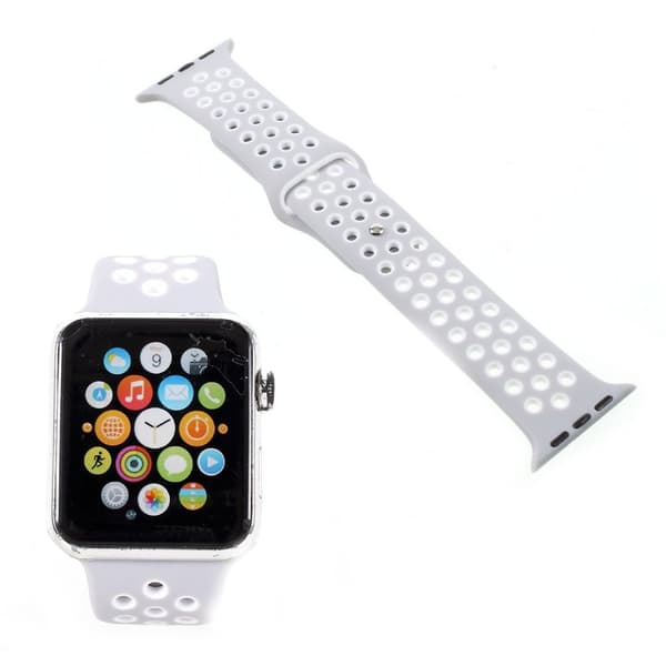 Apple Watch 42mm Unikt håligt klockband - Vit Silvergrå