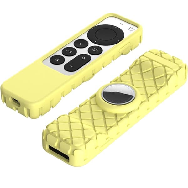 Apple TV 4K (2021) rombedesignet silikondeksel - Gul Yellow