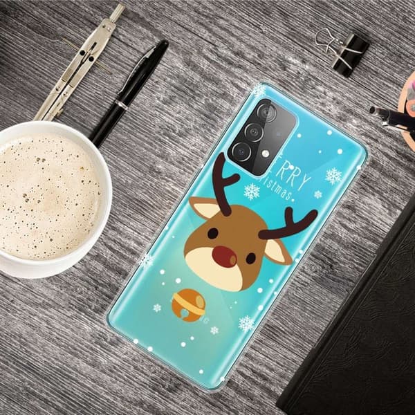 Juletaske til Samsung Galaxy A73 - Rensdyr Med Klokke Brown