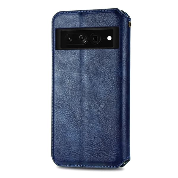 Læretui med A Stilfull Rhombus Imprint til Google Pixel 7 Pro - Blå Blue