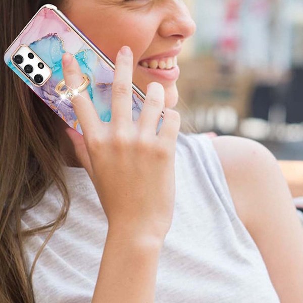 Marmormotiv Samsung Galaxy M32 5G / Samsung Galaxy A32 5G skal - Mjölkväg Marmor Blå multifärg