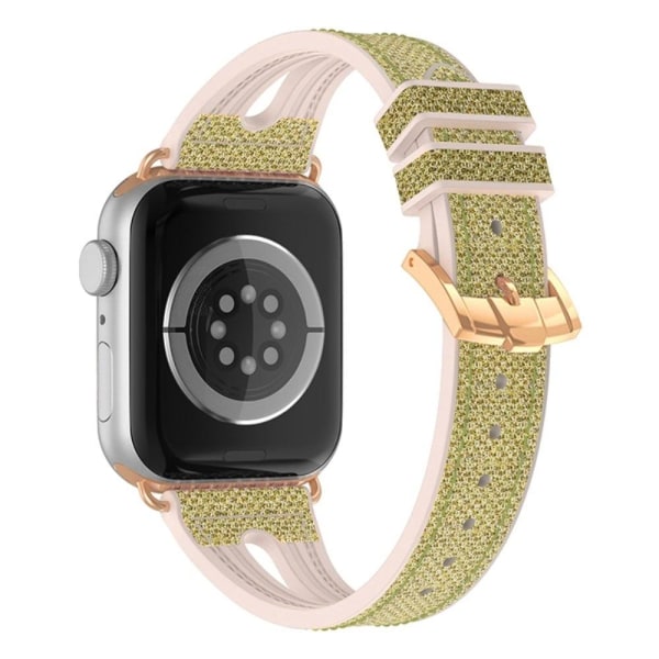 Apple Watch Series 8 (41mm) silikone med glittermønster urrem - Gold