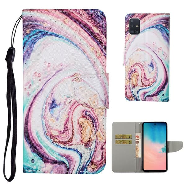 Wonderland Samsung Galaxy A51 flip-etui - Bølge Multicolor