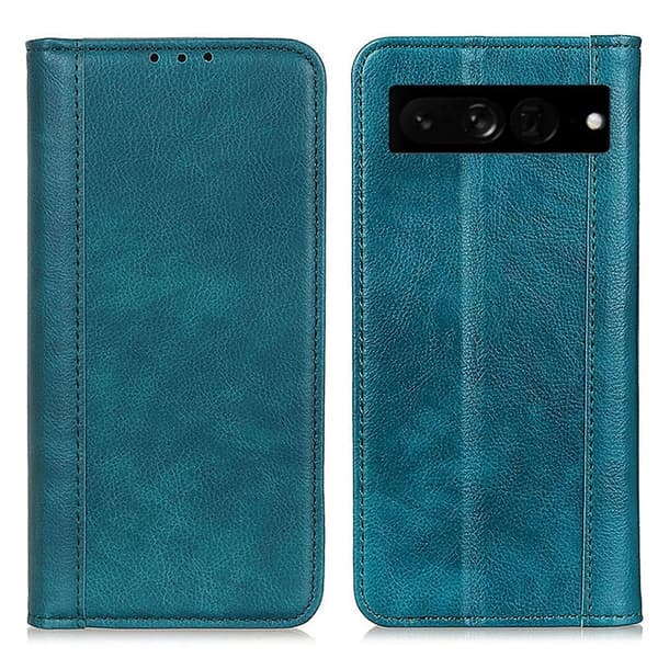 Äkta läder Google Pixel 7 Pro fodral med magnetisk stängning Grön