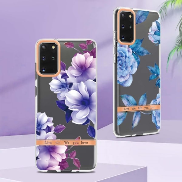 Supertunt och tåligt mjukpärmfodral för Samsung Galaxy S20 Plus - Lila Begonia Lila