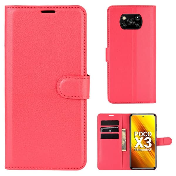 Classic Xiaomi Poco X3 / Poco X3 Nfc Läppäkotelo - Punainen Red
