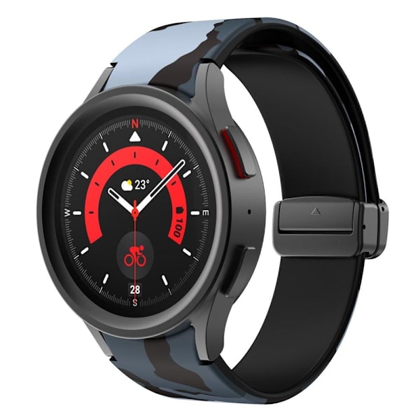 Samsung Galaxy Watch 5 (44mm) / (40mm) / 4 (44mm) / (40mm) mönstrat klockarmband i silikon - Svart / Grå Kamouflage Silvergrå