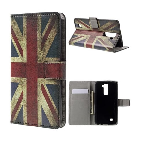 Hagerup LG K10 Nahkakotelo Korttitaskuilla - Vanhanaikainen Britannian Lippu Multicolor