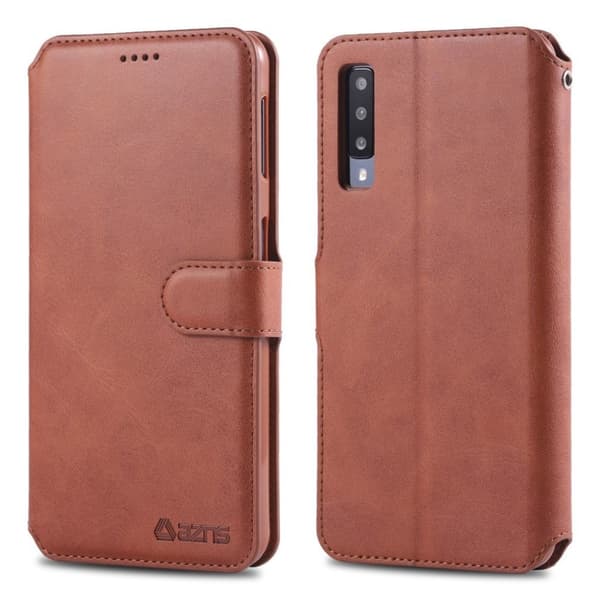 Azns Samsung Galaxy A50 Læretui - Brun Brown
