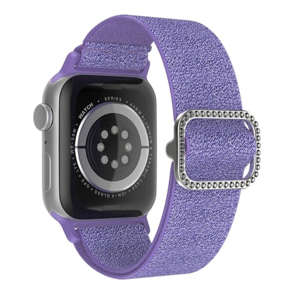 Apple Watch (41 mm) urrem i syet nylon med spænde i rhinestone - Lilla Purple