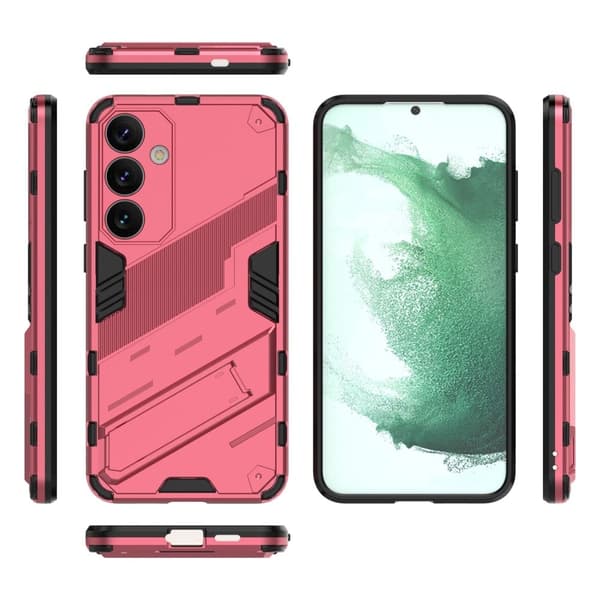 Støtsikkert hybriddeksel med et moderne preg for Samsung Galaxy S24 Plus - Rosa Pink