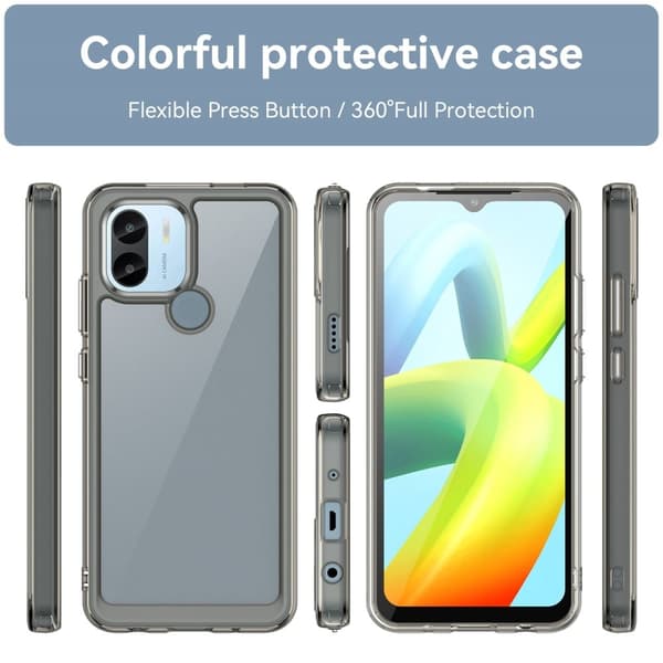 Xiaomi Redmi A2 Plus / Xiaomi Redmi A1 Plus / Xiaomi Poco C50 smart telefonskal i akryl - Transparent Grå Silvergrå