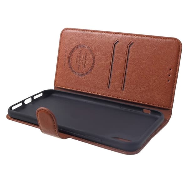 KAIYUE iPhone Xs Max flip etui i læder - Brun Brown