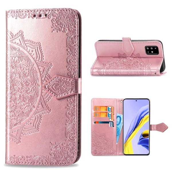 Mandala läder Samsung Galaxy A71 fodral - Rosa Rosa