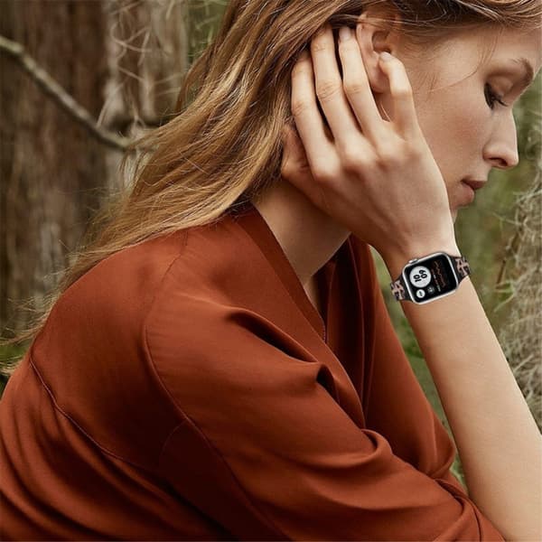 Apple Watch 42mm - 44mm nylonkellohihna - Leopardi Brown