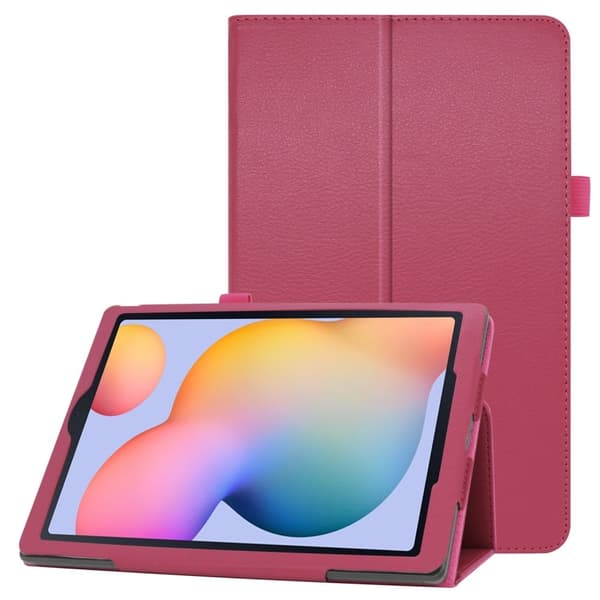 Samsung Galaxy Tab S6 Lite litchi tekstur læder flip taske - Rose Pink
