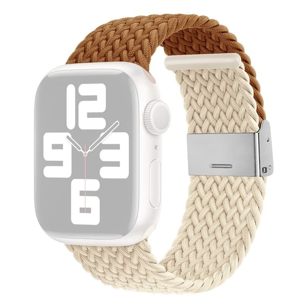 Apple Watch Series 8 (41mm) parallelfarvet nylonrem - Kaffe / Stjernelys Brown