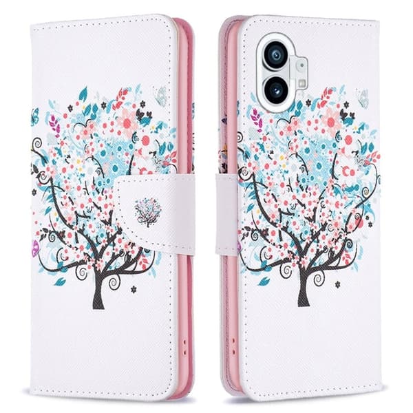 Wonderland Nothing Phone (1) Flip Etui - Blomst Træ Multicolor