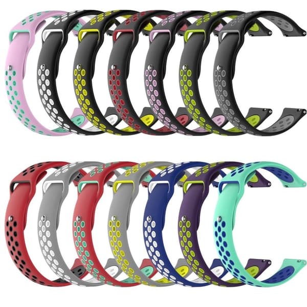 Fossil Q Marshal Gen 2 klockarmband silikon för smartklocka dubbelfärgad - Svart och vit Vit