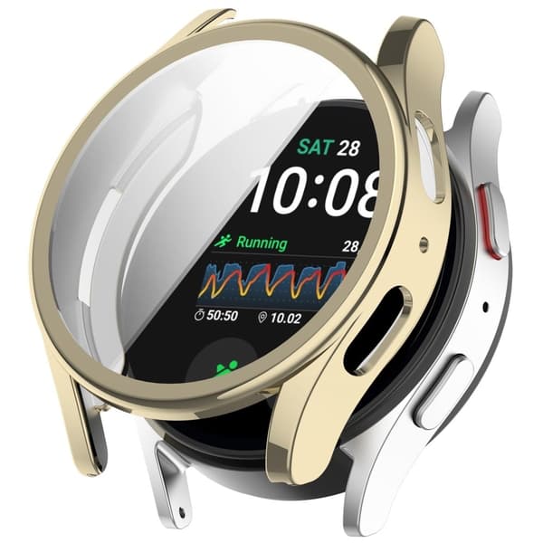 Samsung Galaxy Watch7 40mm klockfodral Elektroplätering Flexibelt helskydd - Guld Guld