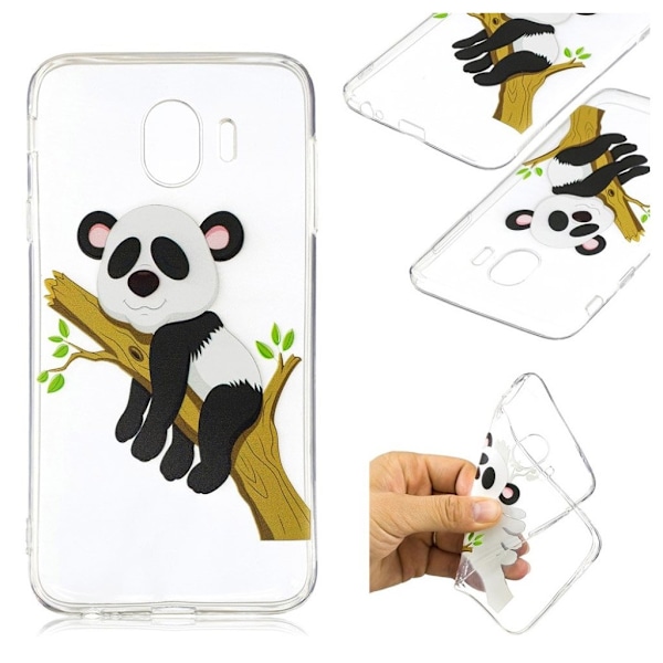 Samsung Galaxy J4 (2018) mønstret gele etui - Panda Klatrer Træ Multicolor