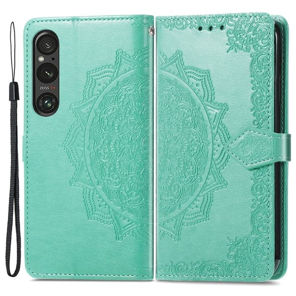 Mandala Sony Xperia 1 V nahkakotelo - Vihreä Green