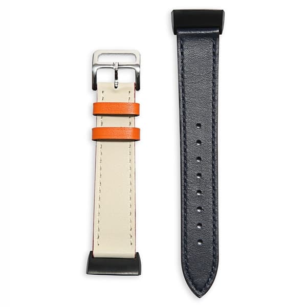 Fitbit Charge 5 klockarmband i äkta läder - Indigo Blå / Beige Brun