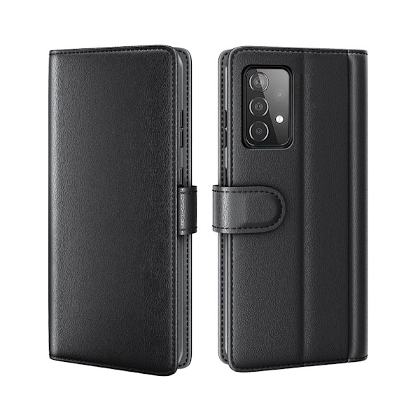 Aito nahkakotelo luottokorttipaikoilla Samsung Galaxy A52 5G / Samsung Galaxy A52 - Musta Black