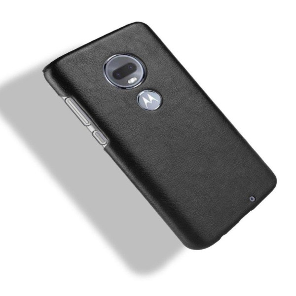 Motorola Moto G7 litchi tekstur læderetui - Sort Black